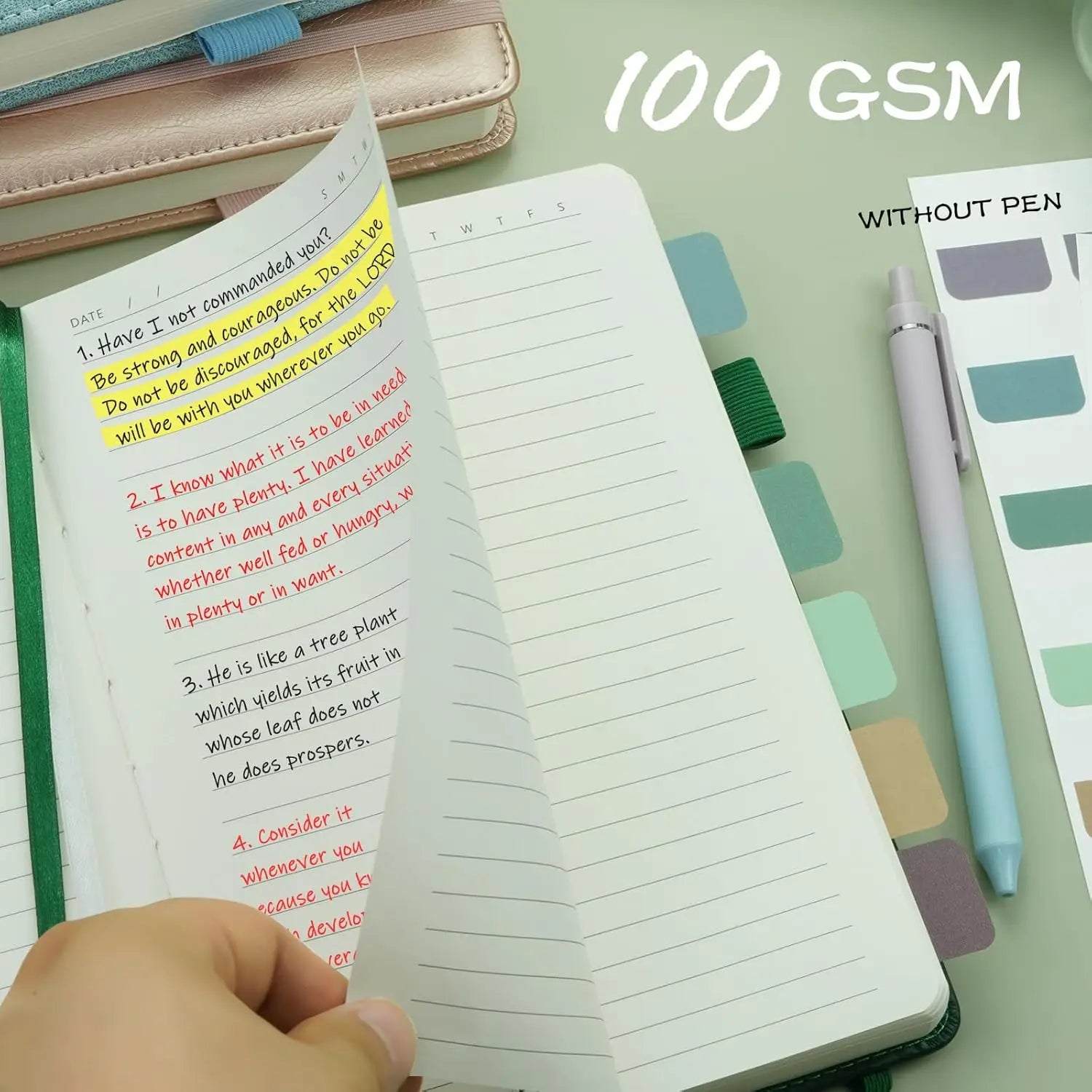 Hardcover Leather Notebook, with College Ruled Paper