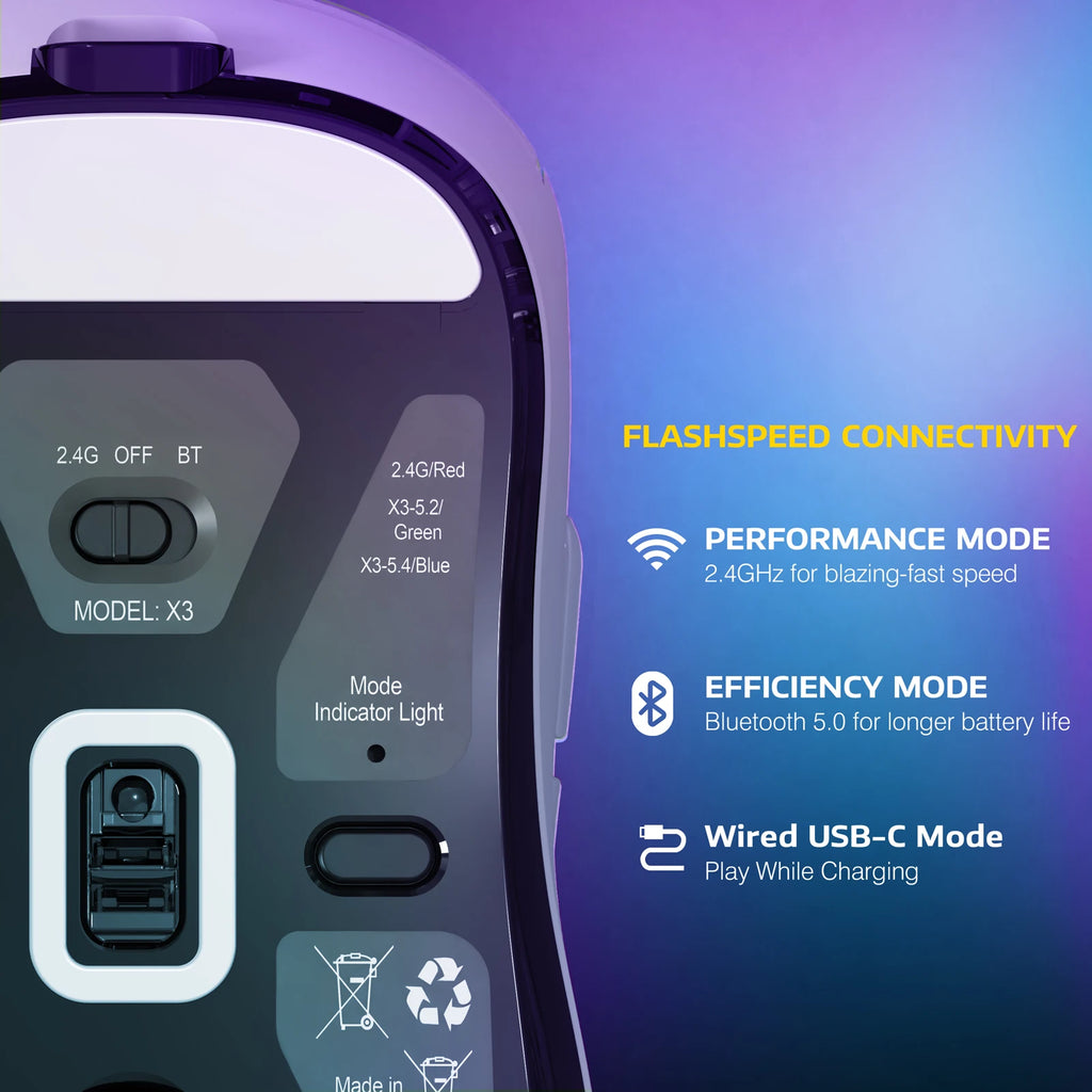 Wireless Gaming Mouse Sensor, Programmable Buttons