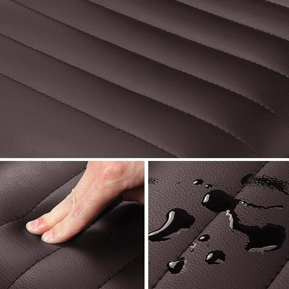 Leather Ribbed Armless Office Chair Adjustable