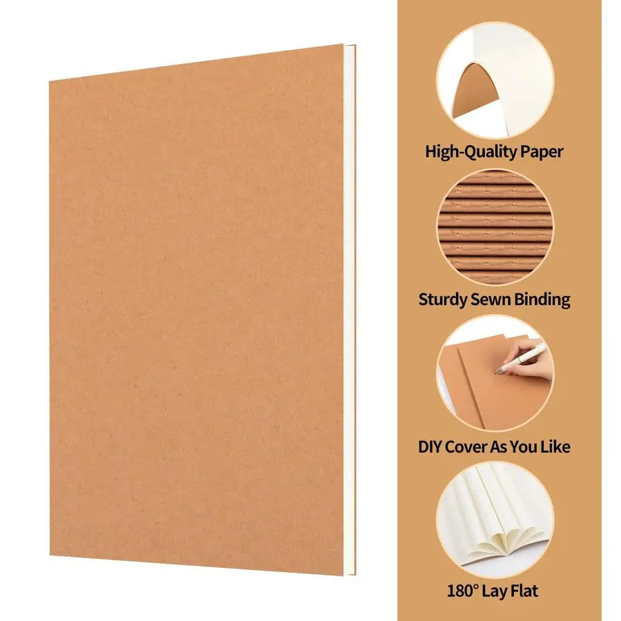 Pack A5 Ruled Lined Kraft Notebooks Bulk, Journaling Notebooks,