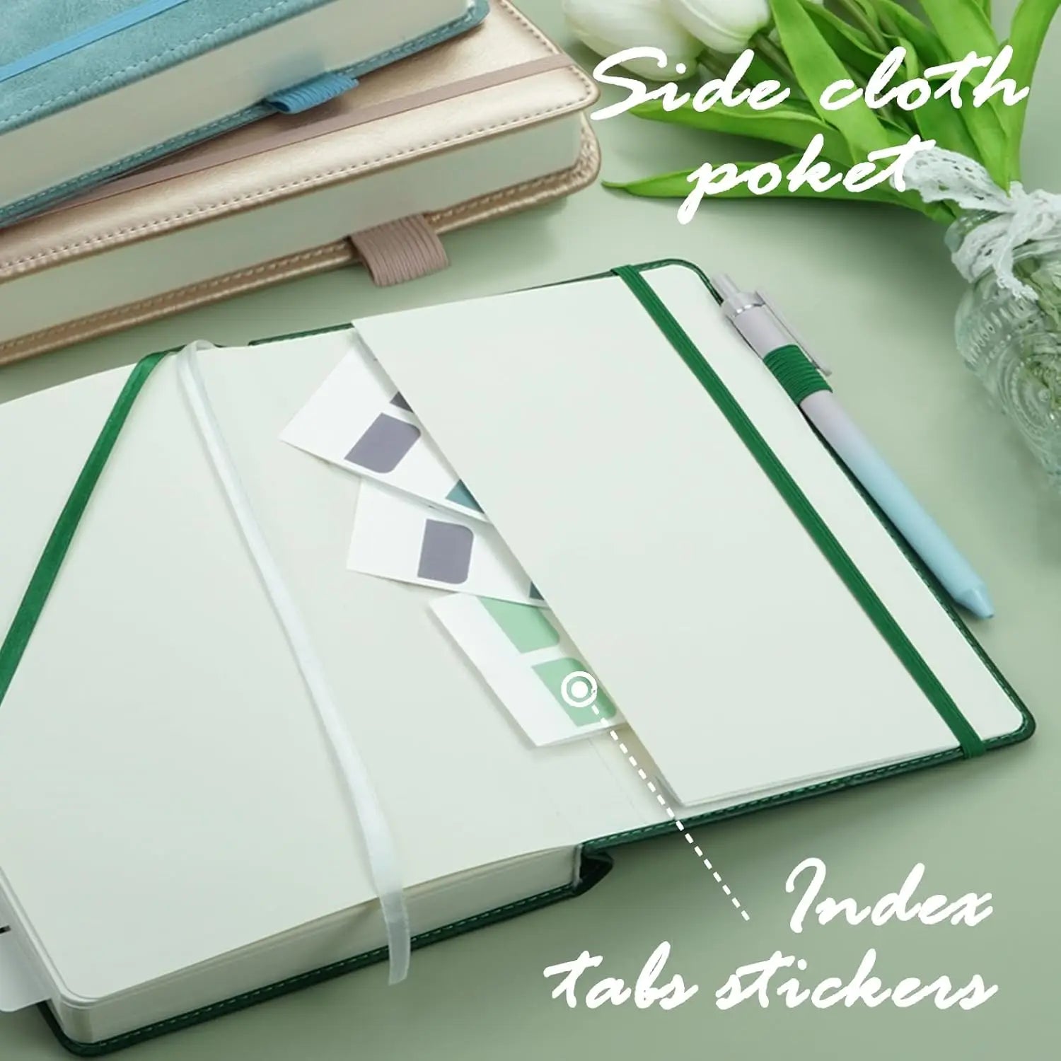 Hardcover Leather Notebook, with College Ruled Paper
