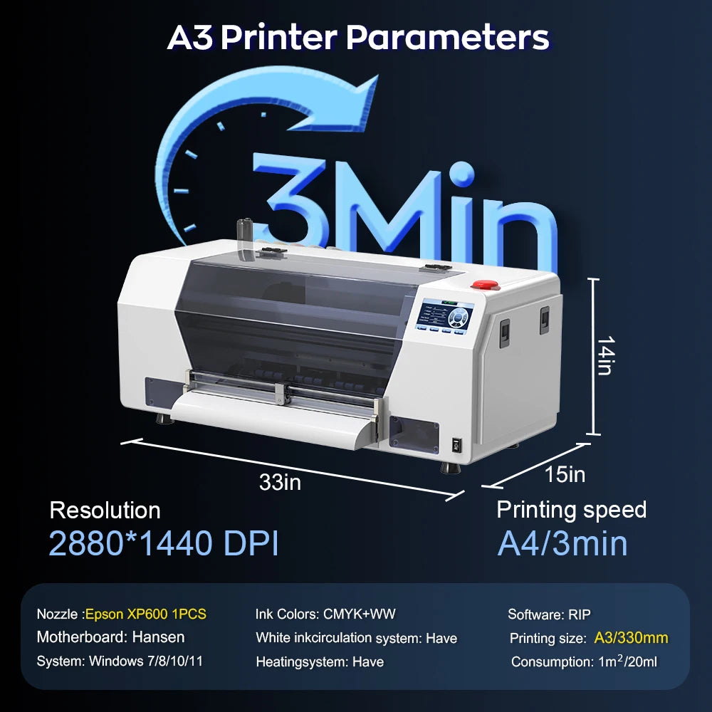 A3 DTF Printer/A3 XP600 DTF Printer/A4 L805 DTF Printer Printing Machine For T-shirt For Metal Wooden Direct Transfer Printer