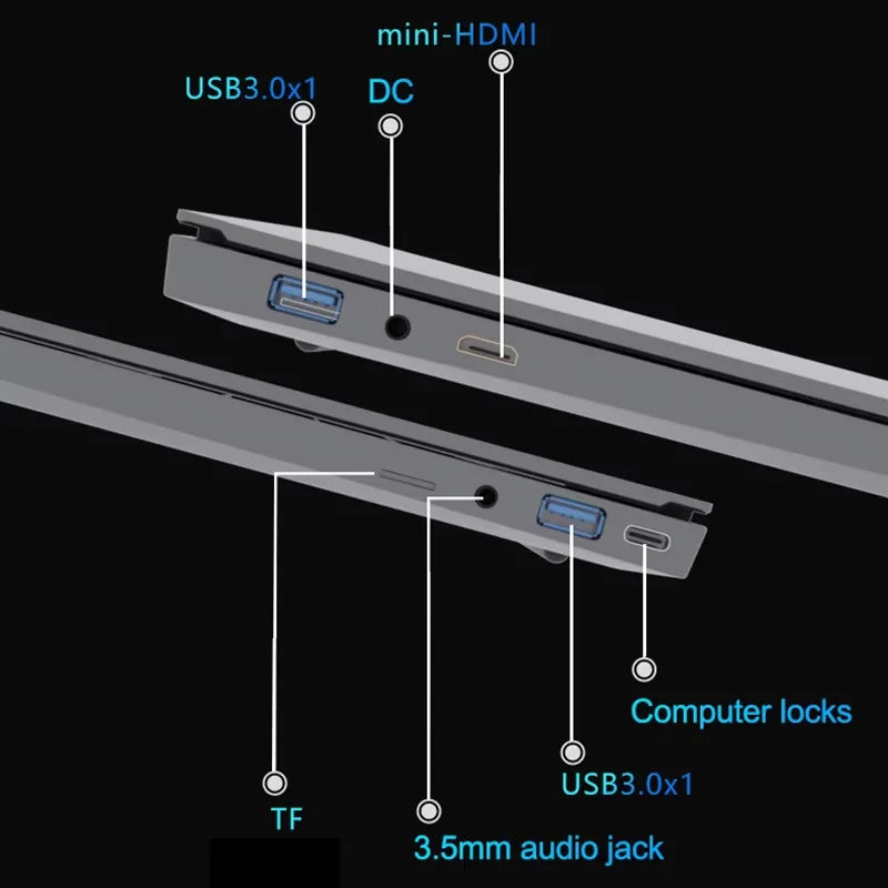 15.6" Ultra Slim Intel Core Computer Notebook PC Fingerprint Unlock Gaming