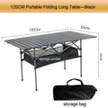 Portable Folding Table Camping Table Outdoor With Net Bag Black Camping Desk
