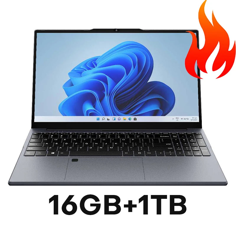 15.6" Ultra Slim Intel Core Computer Notebook PC Fingerprint Unlock Gaming
