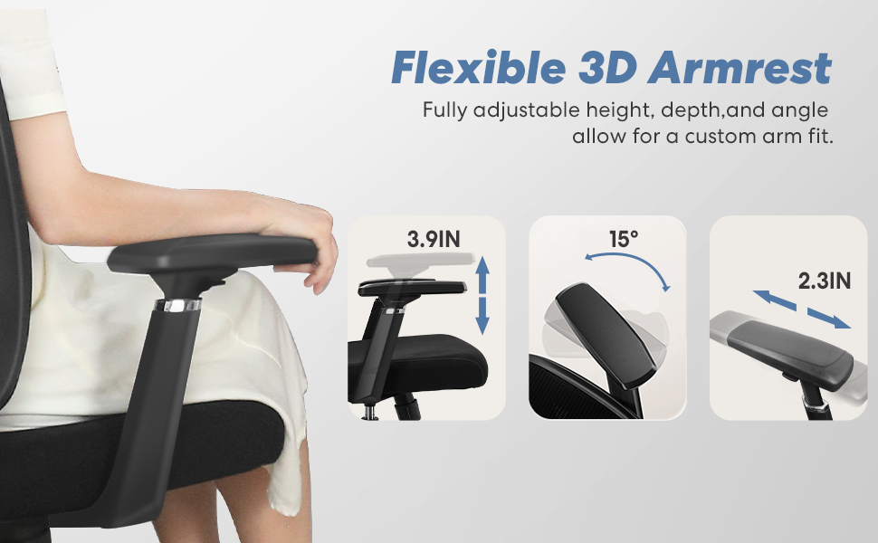 Lumbar Support Office Chair 120°Tilt  with Soft Flip Up Arms